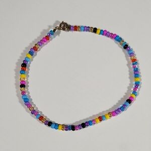 Pink and Blue Beaded Bracelet with Vibrant Colors